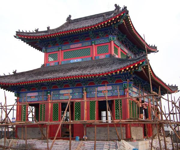 北京溪湖景源园林古建筑工程:澳大利亚钢结构古建筑工程.