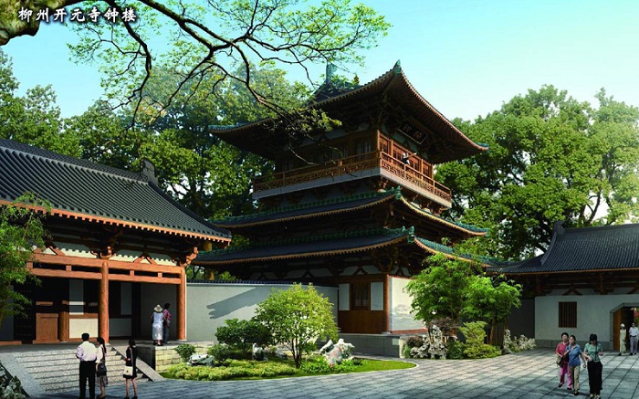 广西柳州开元寺设计-柳州开元寺施工