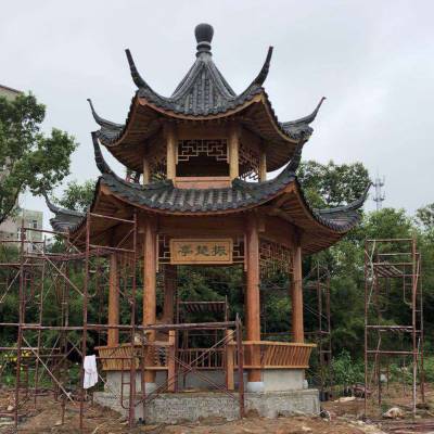 阜阳市古建廊亭工程承包 翘角古建六角亭